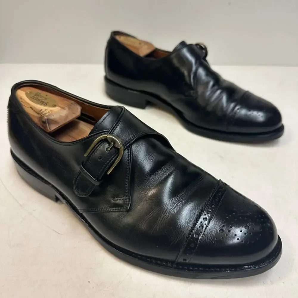 VGUC Allen Edmonds Hillsboro Single Monk Strap Cap Toe Brogue MiUSA 8 Wide EEE
